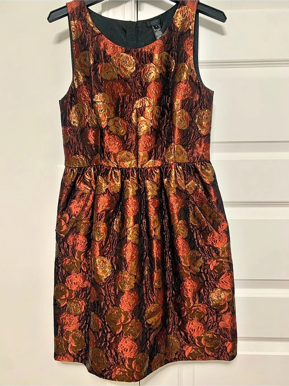 J.Crew Women's Floral Midi Dress in Brown & Red